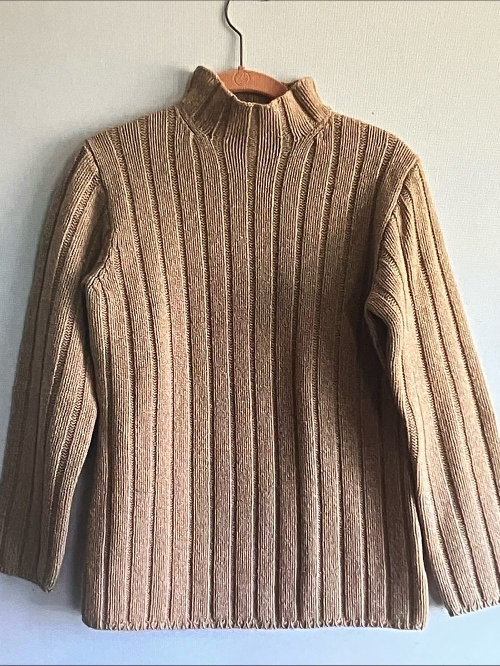 J. Crew Camel Ribbed Mock Neck Sweater
